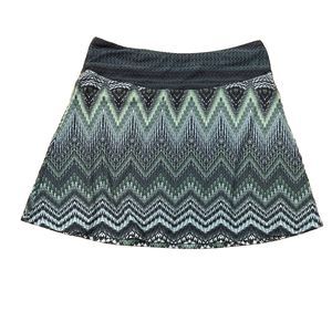 Prana Breathe Skirt Womens Large A-Line Skirt Stretch Tennis Blue Green